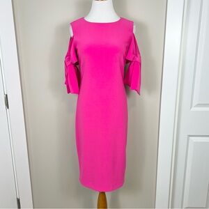 Joseph Ribkoff Fuchsia Cold Shoulder Midi Dress